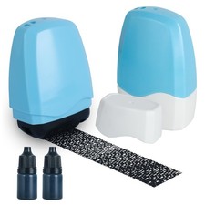 HOMESAN Identity Theft Protection Roller Stamp, 2.4 inches x 1.6 inches, Blue