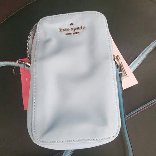 Kate Spade Kitt North South Nylon Handy Umhängetasche in Fountain Blue Neu mit Etikett - Bild 10 von 10