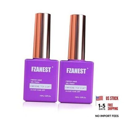Gel Top Coat 2 * 15ML No Wipe Diamond Top Coat - Clear - 2pcs