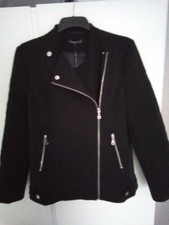 Chaqueta de Invierno Marks and Spencer Negra Talla 12 Negra Nueva con Etiquetas Muchos Detalles