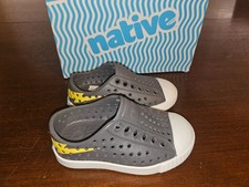 Native Jefferson Toddler Shoe C4 Gray Lightning Bolt Slip On Water Beach Shoe