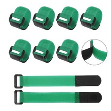 30Pcs 6.3" x 0.8" Reusable Hook and Loop Cable Cord Ties Straps Green 
