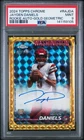 Jayden Daniels 2024 Topps Chrome Gold Geometric Refractor Auto RC /50 PSA 9
