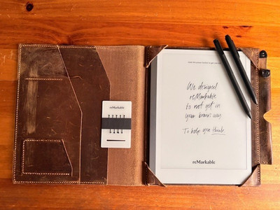 reMarkable 2 10.3  Paper Tablet bundle w/ 2 Marker Plus pens + real Leather Case