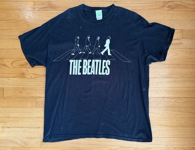 Vintage Beatles Shirt Mens 2XLarge Black Abbey Road Crew Neck Apple Corps 2005