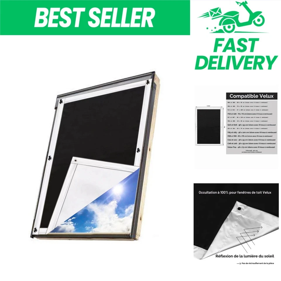 johgee Store Occultant Velux 60x120cm - Protection Solaire Thermique - Photo 1/4
