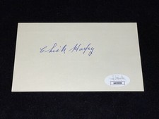 Chick Hafey Signed 3x5 Index Card JSA COA Baseball Cardinals Redd HOF