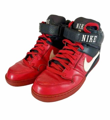 NIKE ZOOM Morgan Mid 2 Sneakers RED BLACK WHITE .  Size 12.  Pre Owned