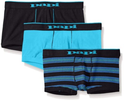 Papi 3-Pack Cotton Stretch Solid/Stripe Trunks 980503