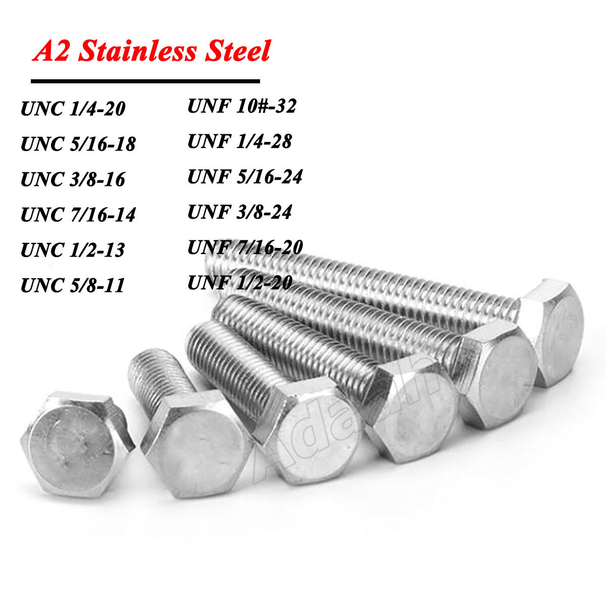 VITE ESAGONALE 7/16-20 UNF Acciaio Inox A2 EUR 2,76 - Foto 9