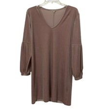 Madewell Wisteria Dove Velvet Balloon Sleeve Dress Womens Size Small Pullover