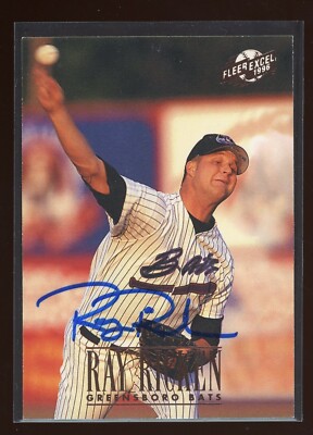 1996 Greensboro Bats RAY RICKEN Signed Card autograph auto YANKEES