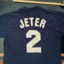 Vintage 90s Jeter NY Yankees Tee M Made In USA Single Stitch MLB Baseball Sport