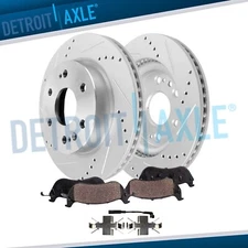 Front Drilled Brake Rotors and Brake Pads for Escalade ESV Silverado Sierra 1500