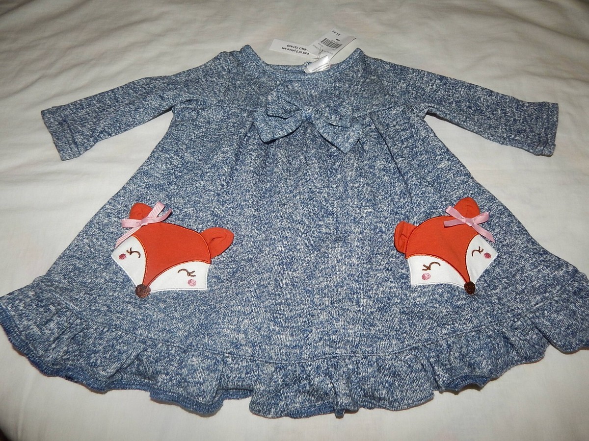 Goodlad NWT Girls 9 months FOX Pocket Jersey Bow Dress Fall Harvest | eBay