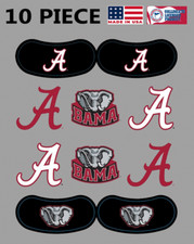 10PC Alabama Crimson Tide Bama Waterless Peel Stick Temporary Tattoos Eyestrip