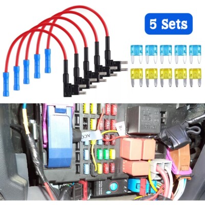 15 Pcs Car Add-A-Circuit Fuse TAP Adapter Set Mini ATM APM 15 20 AMP