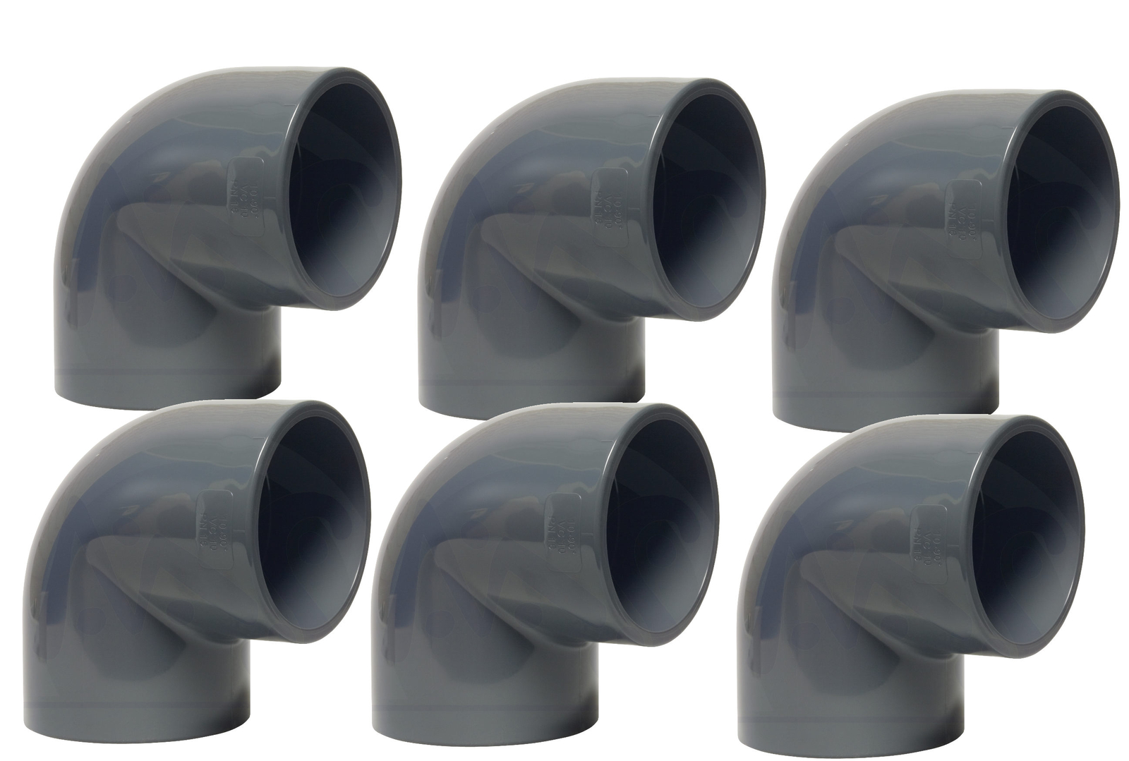 PVC Winkel 50 mm 90° Installation Pool 6 Stück Rohr Fittinge Teich