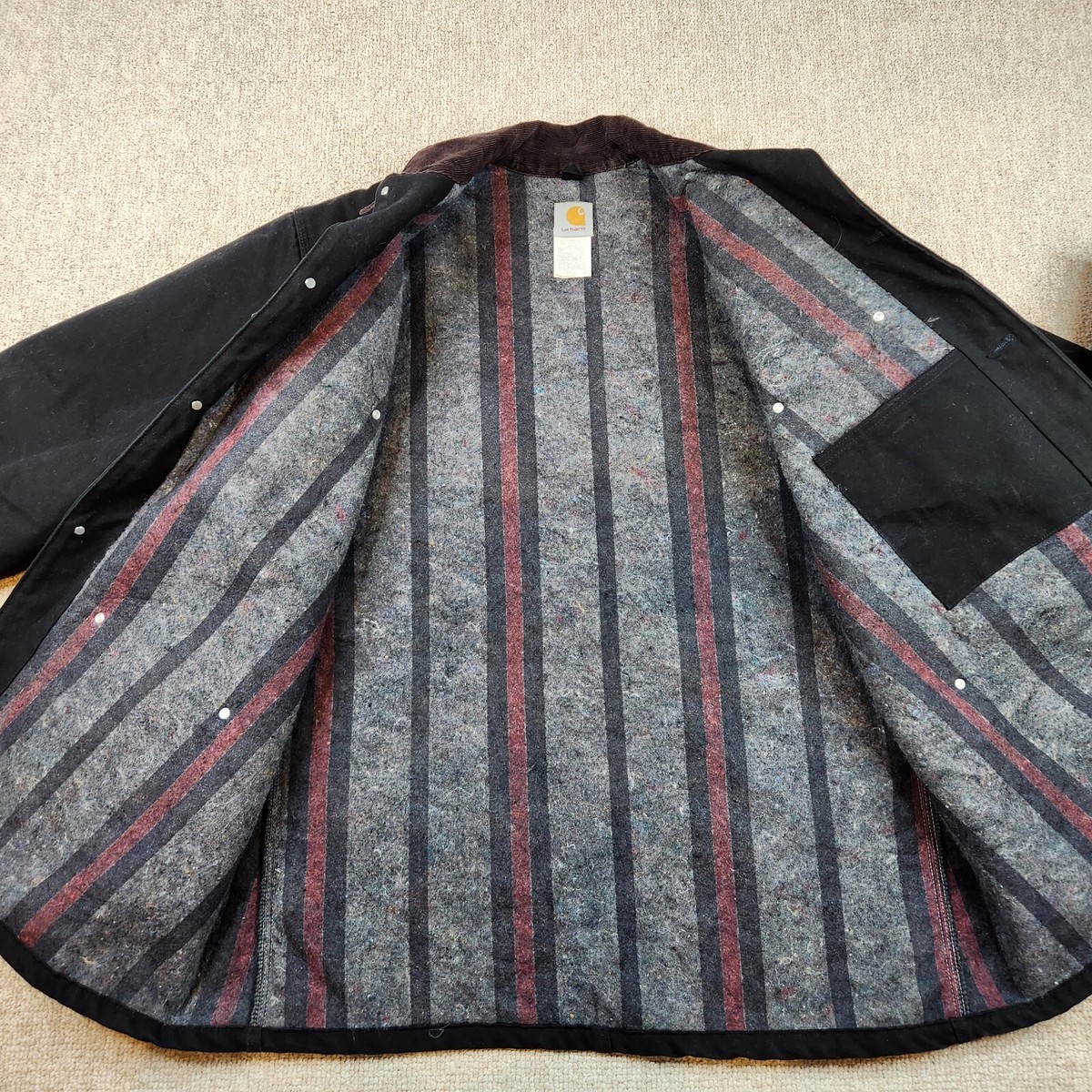 Carhartt Mens Black USA Blanket Lined Full Chore Coat (CO1 Carhartt Mens Black USA Blanket Lined Full Chore Coat (CO1