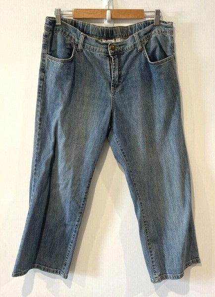 Ripe Denim Jeans Womens Medium Blue Cropped Pocket Straight Zip Mid Rise Stretch