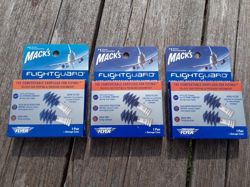 (3) MACK'S FLIGHT GUARD AIRPLANE PRESSURE RELIEF EARPLUGS - 3 Pairs
