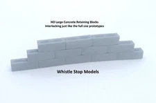HO Large Concrete Retaining Blocks 12/set