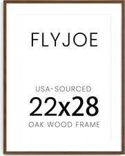 Walnut Oak Picture Frame 22x28 with Mat for 18x24 Art, Glass  Hardware Included