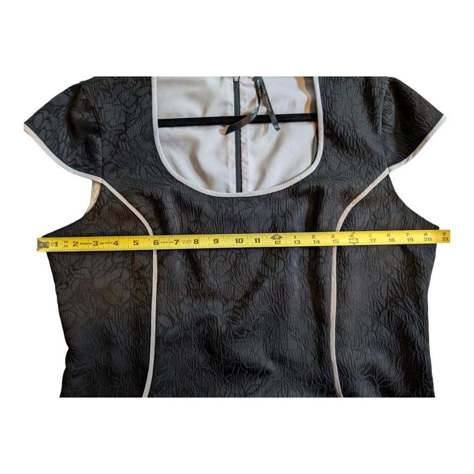 Vestido Marc Andrew Marc New York Talla 14 Negro sobre Negro Floral Carrera Cabricho Foto 4 de 4