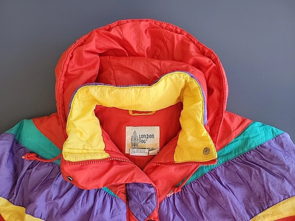 Vintage LONDON FOG Girl's Neon Colors Jacket of Londontown Corp. Sz M 5-6 - Image 2 of 4