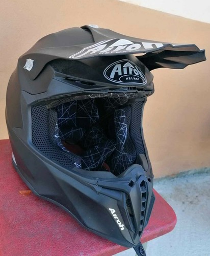 Casco moto cross enduro Aihro nero opaco completo di mascherina e  interphone, M | eBay
