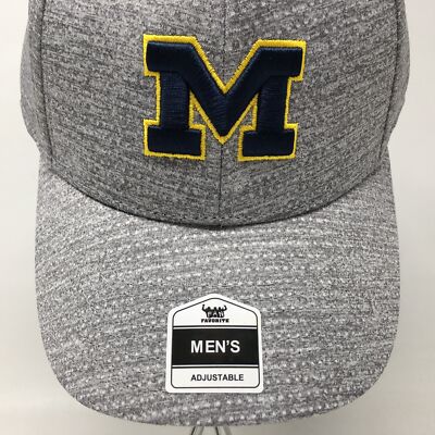 Berretto Baseball Uomo Michigan Wolverines, Fan Favorite, Grigio, Taglia Regolabile, Nuovo Con Etichette