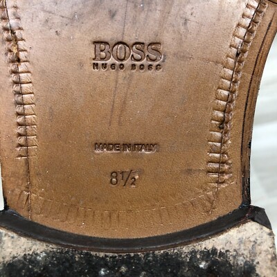 HUGO BOSS Mens Casual Dress Shoes Dark Brown Leather Welt  display picture 1