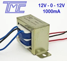 Transformer Center Tap 110/220VAC to 24V AC  12V-0-12V AC, 1000mA (1A), TMC USA