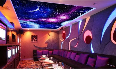 Planets Outerspace Night Sky Ceiling Wall Mural Wall Paper Decal
