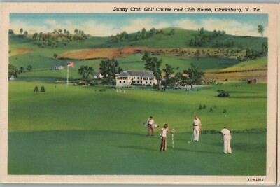 Vintage Postcard 1938 Sunny Croft Golf Course, Clarksburg, West Virginia (WV)