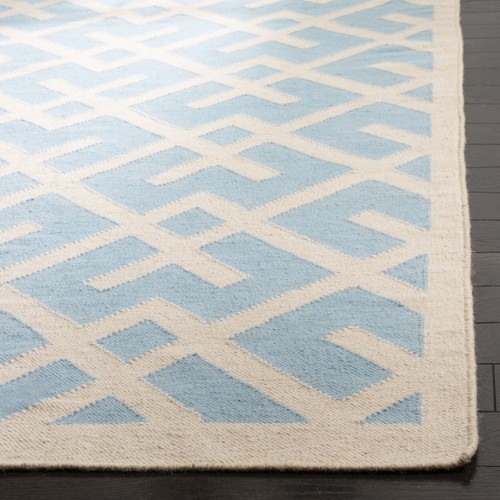 SAFAVIEH Dhurries DHU552B Light Blue / Ivory Rug - Picture 7 of 24