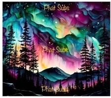 20oz Sublimation Tumbler Wrap Northern Lights Ready To Press Heat Transfer