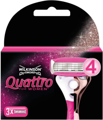 WILKINSON SWORD Quattro Women Smooth Glide 3 x Rasierklingen-Nachfüllpack SCHNELLER KOSTENLOSER VERSAND