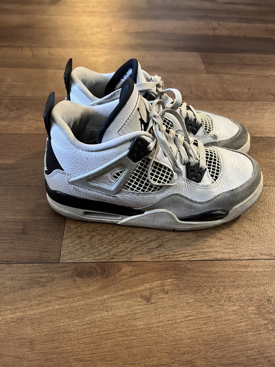 Size 6.5Y - Nike Air Jordan 4 Retro GS Military Black Men display picture 3