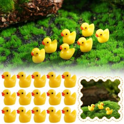 100/200PCS Mini Rubber Ducks Miniature Resin Ducks Yellow Duckies_ Tiny E8W O5U2