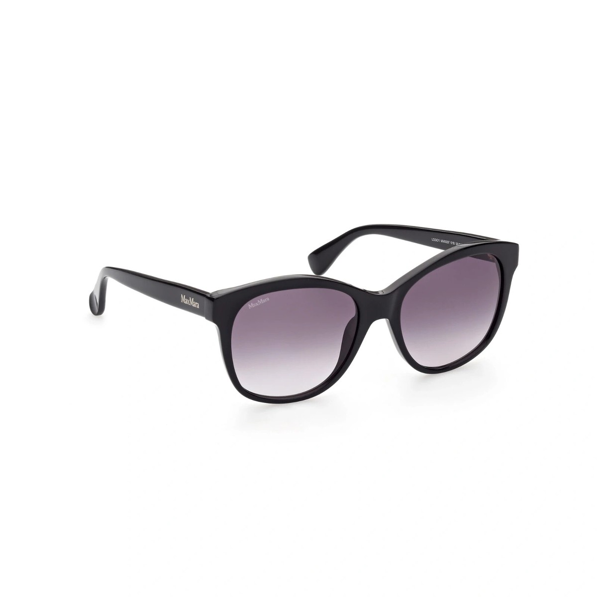 MAX MARA LOGO1 MM0007 01B Black Square Plastic Sunglasses 