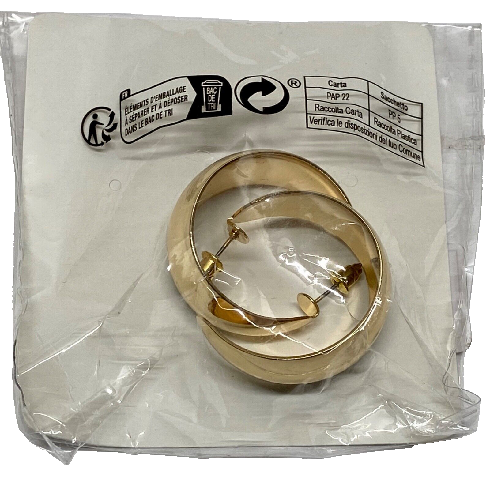 Golden Yellow CS Fashion Hoop Earrings Pierced Hoop Jewelry Set