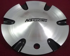 NS Racing Wheels Silver / Gloss Black Custom Wheel Center Cap # C-053-1 (1)