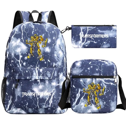 Transformers 3Pcs School Book Bags Shoulder Bag Pen Bags Travel Backpack - Picture 49 of 53