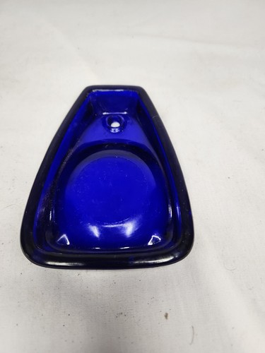Vintage Art Deco Cobalt Blue Glass Trinket Tray / Ashtray- part - Picture 5 of 8