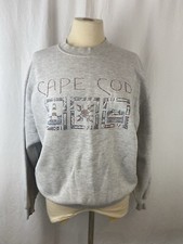 Cape Cod Sweatshirt Crew Neck Pullover JERZEES USA Boating Vintage Sailing L