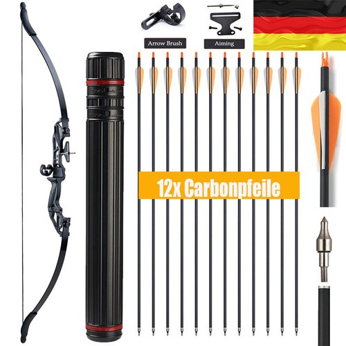 20-55lbs Bogenschießen 53" Takedown Recurvebogen Set & Bogenvisier Pfeilauflage - Bild 18 von 20