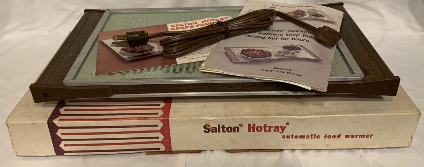 Vintage Salton Hot Tray Automatic Food Warming Tray H910 w Cord Booklet