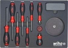 Wiha 91851 45-Piece Knife Maintenance Magnetic Workstation Tray Set Tools Kit