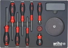Wiha 91851 45-Piece Knife Maintenance Magnetic Workstation Tray Set Tools Kit
